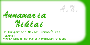 annamaria niklai business card